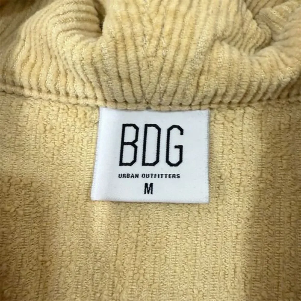 BDG Urban Outfitters Corduroy Cropped Zip Hoodie Jacket Tan M Retro Streetwear